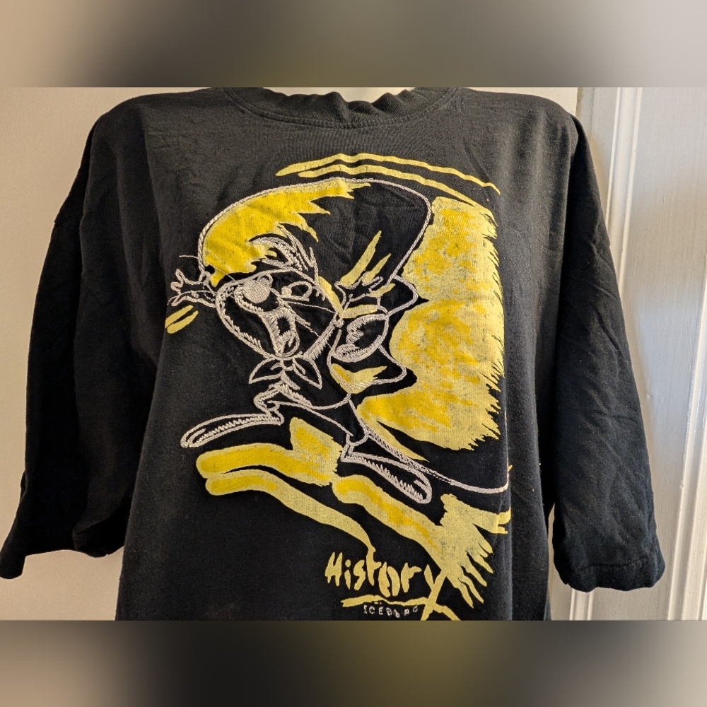 Men's Black Yellow Vintage Embroidered XXL Iceberg History Speedy Gonzalez Shirt